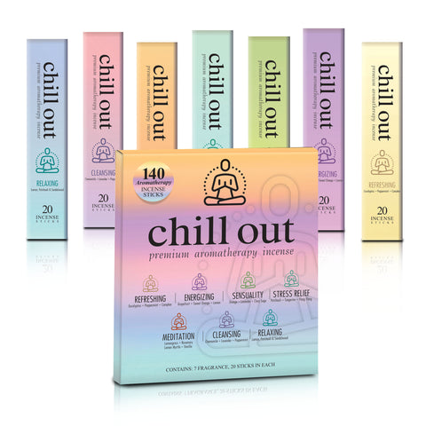 Chill Out Premium Aromatherapy Incense Variety Pack - 7 Unique Scents