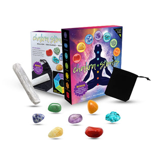 7 Chakra Stone Set + Bonus Selenite Crystal Wand